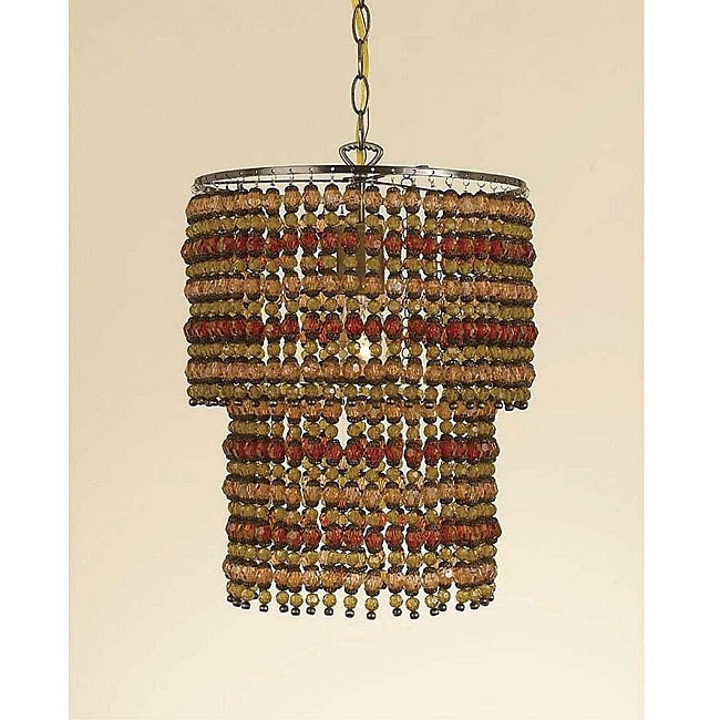 Multi colored Amber Bead Mini Chandelier  