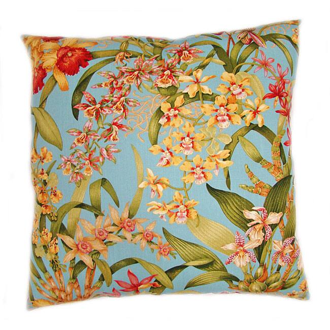 Wild Orchid 24-inch Aqua Floor Pillow