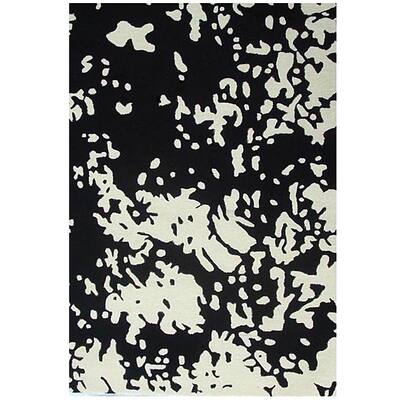 Hand-tufted Cloud Black Wool Rug - 5' x 8'