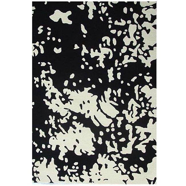 Hand-tufted Cloud Black Wool Rug - 5' x 8'