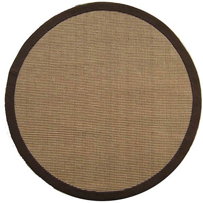 Hand woven Sisal Choco Brown Jute Rug (6 Round)