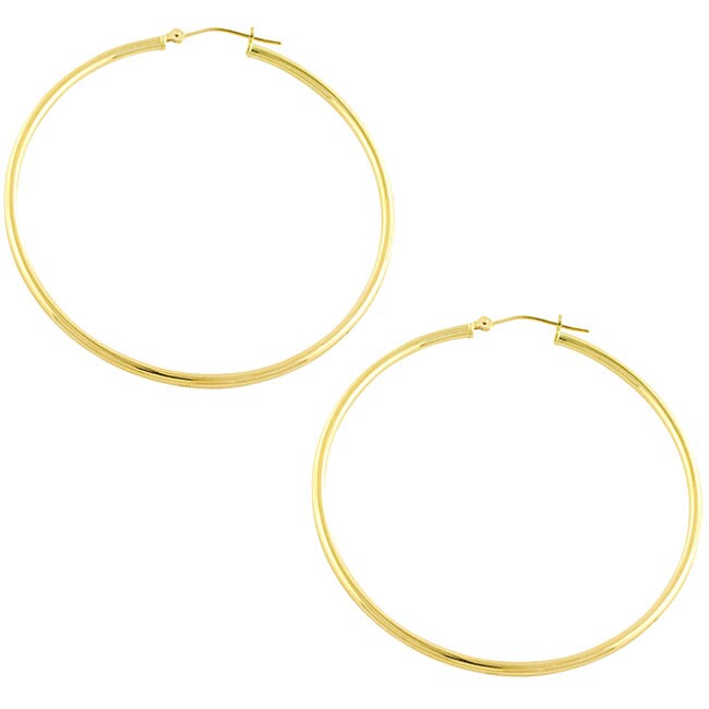 14k Yellow Gold Large Thin Hoop Earrings Free Shipping Today
