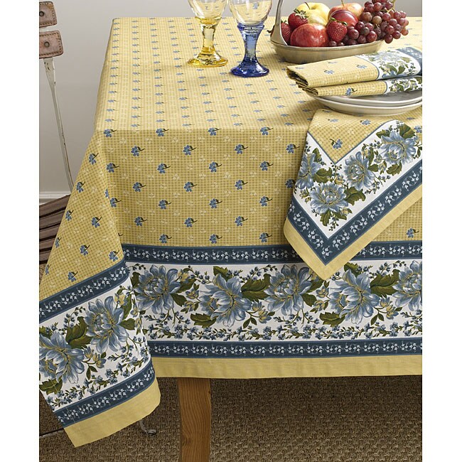 Mimi Gold/Blue 70 x70 Square Table Cloth  