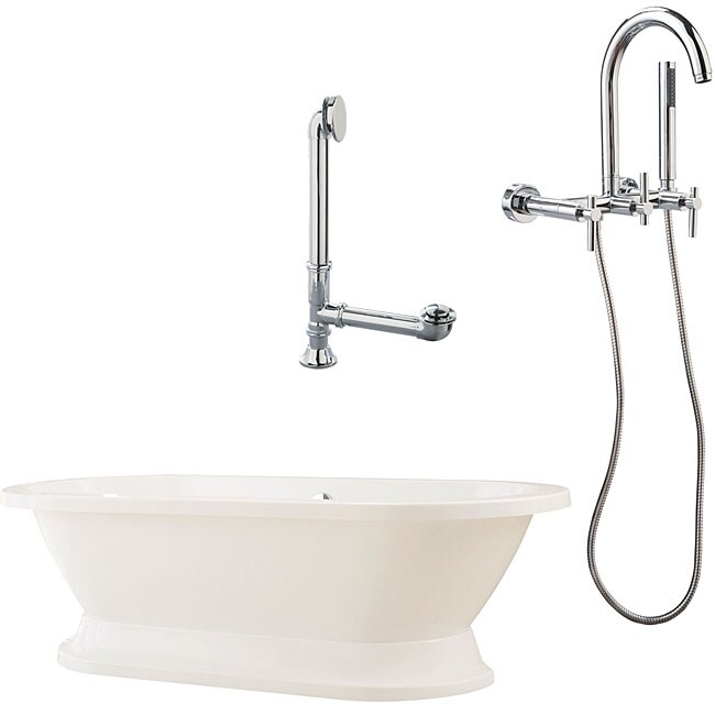 Capri Oval Tub with Plinth and Wallmount Faucet Package   