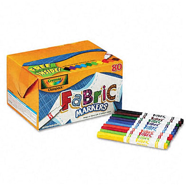 Crayola Fabric Markers Classpack (80 per Box) Free Shipping On Orders