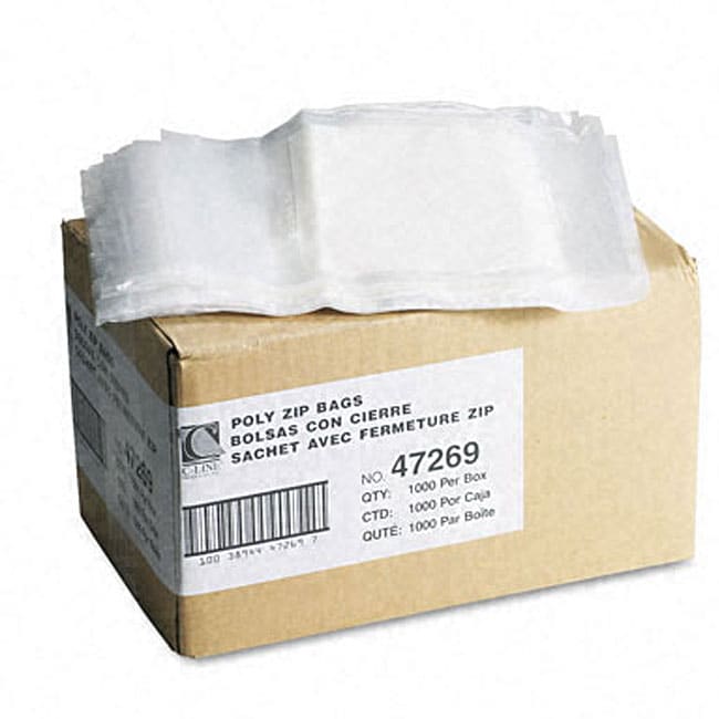 Reclosable Small Parts Clear Bags with Write-On Panels (Case of 1,000)