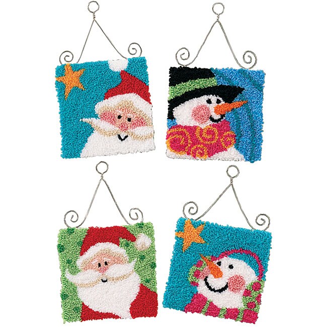 Holiday Friends Punch Needle Ornament Kit (Set of 4) Free Shipping On