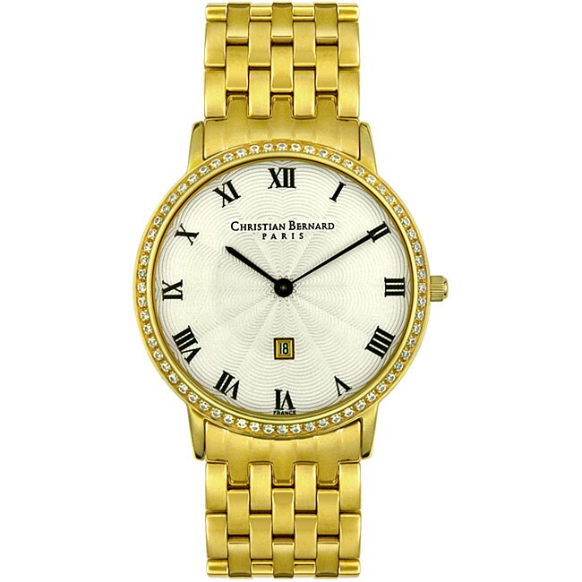 Christian Bernard Slimlight Men's Goldplated Watch - Free Shipping ...