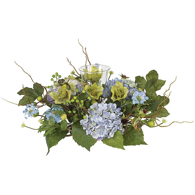 Hydrangea Candleabrum Silk Flower Arrangement