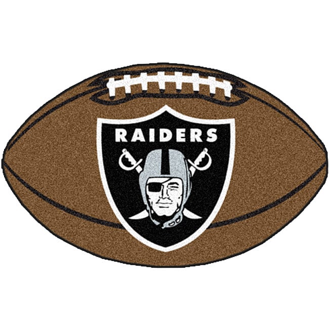 Oakland Raiders Football Mat (22 In. X 35 In.)