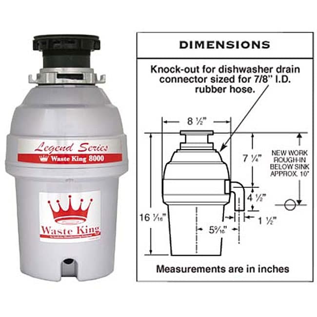 Waste King 8000 1 HP Garbage Disposal  