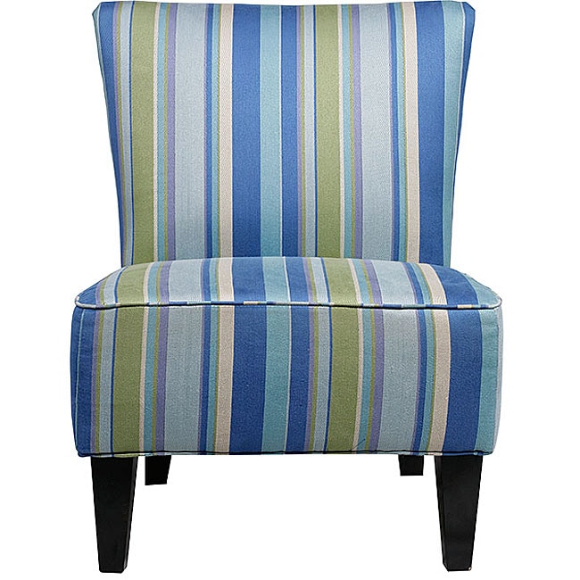 Hali Sea Blue Stripe Armless Chair  