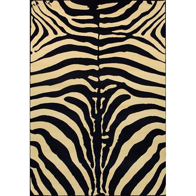 Heat set Black and White Zebra Rug (53 x 77)  