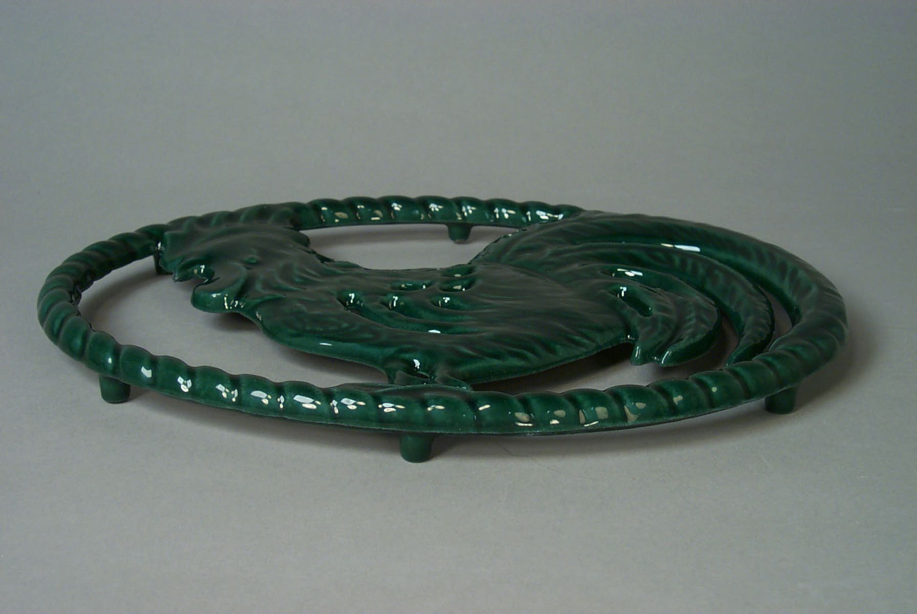 French Green Enameled Cast Iron Rooster Trivet Bed Bath & Beyond