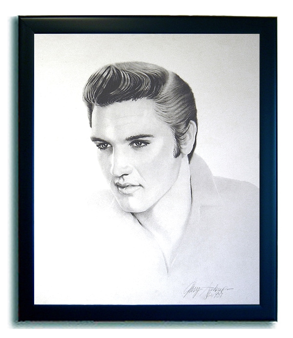 Elvis Presley Framed Canvas Art by Gary Saderup - Overstock - 1177377