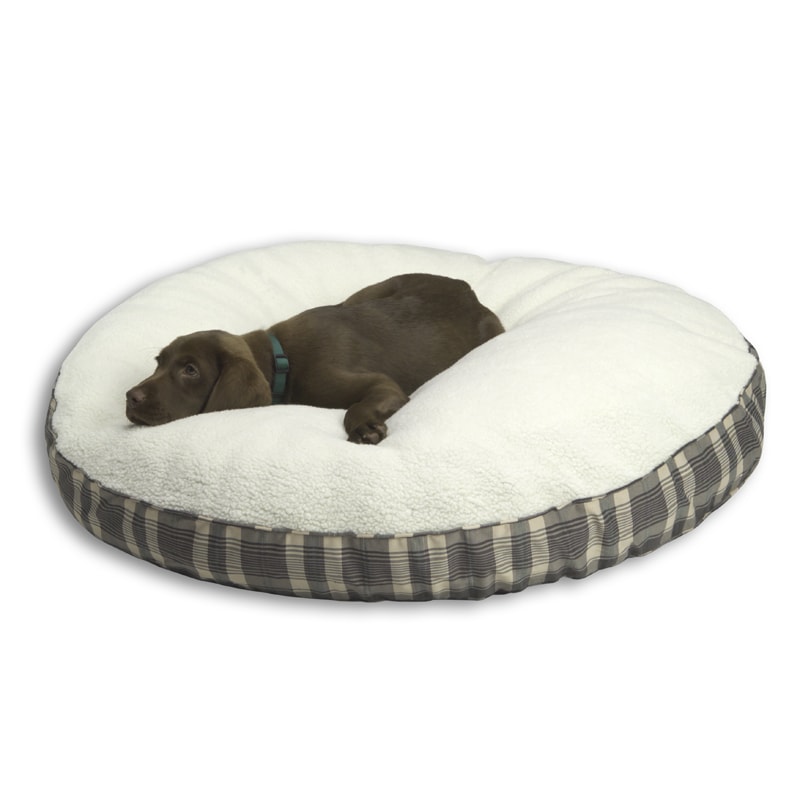 fluffy round dog bed