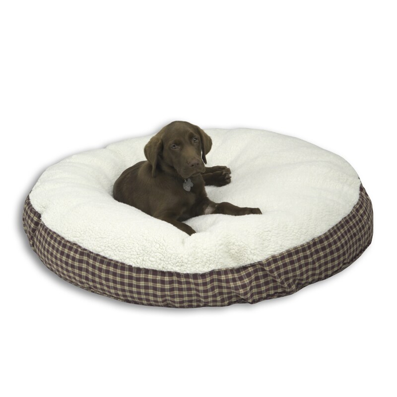 Poly/ Sherpa Red Plaid 35inch Pet Bed Bed Bath & Beyond 1659646