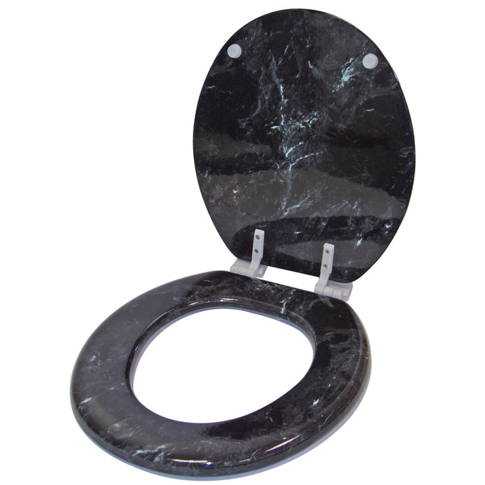 Black Granite Marblized Wood Toilet Seat Bed Bath & Beyond 1837884