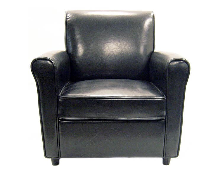 Shop Anderson Black Full Bi Cast Leather Club Chair Free