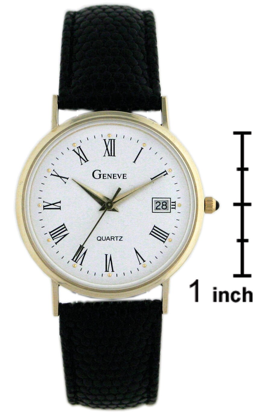 Geneve Men's 14k Solid Gold Watch - Free Shipping Today - Overstock.com