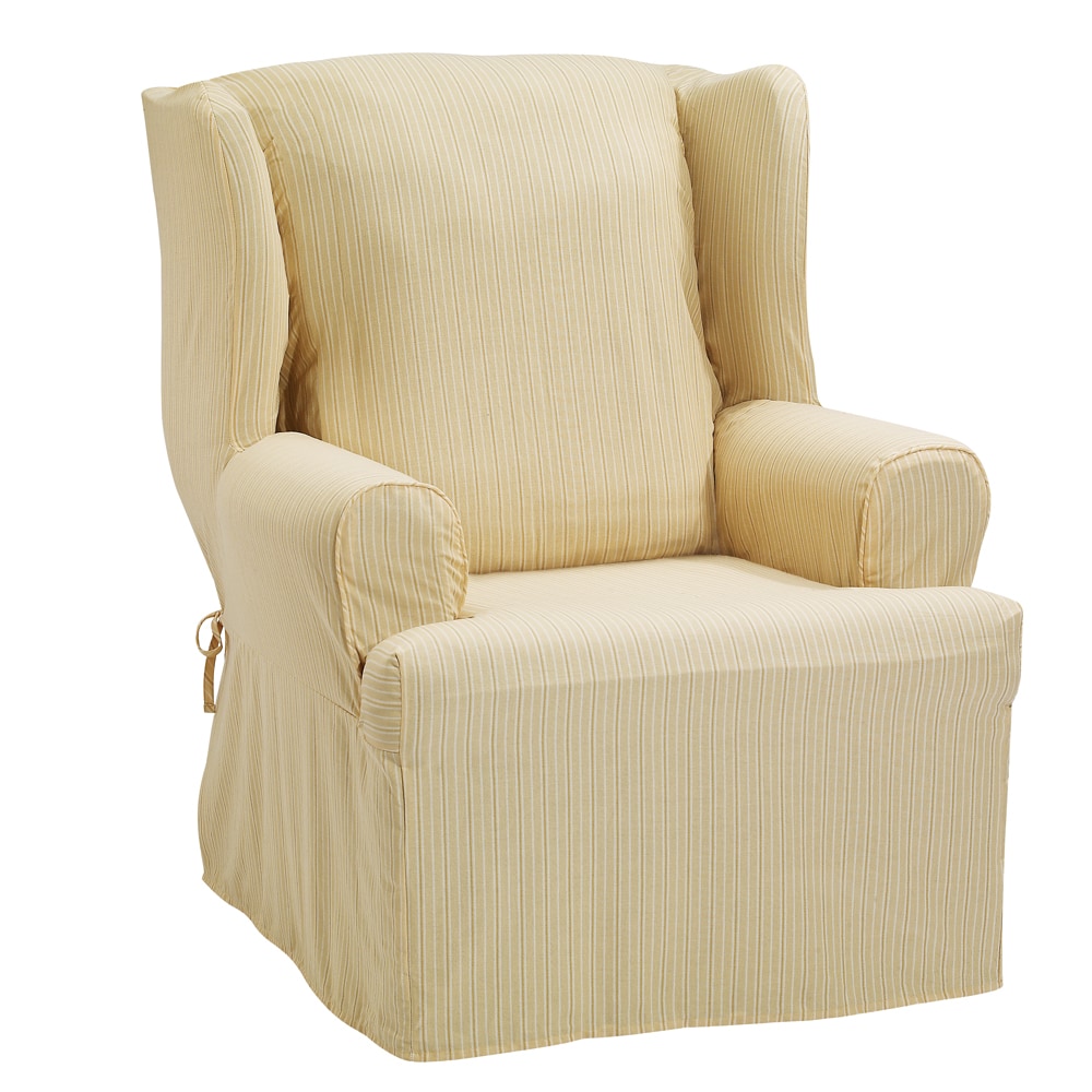 Sure Fit Hamilton Stripe Wing Chair Slipcover  Free 