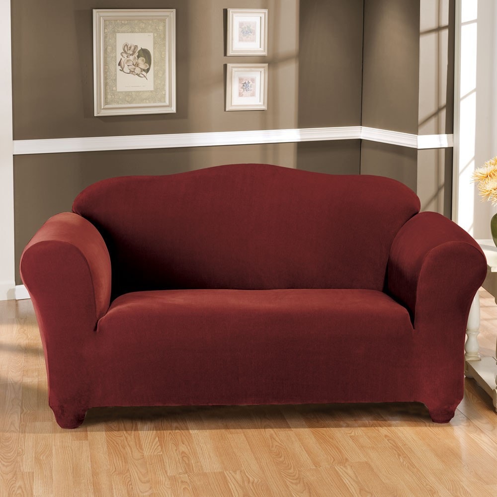 Stretch Velvet Washable Sofa Slipcover - Bed Bath & Beyond - 2620394