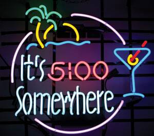 It S 5 O Clock Somewhere Neon Garage Sign Overstock 2886844