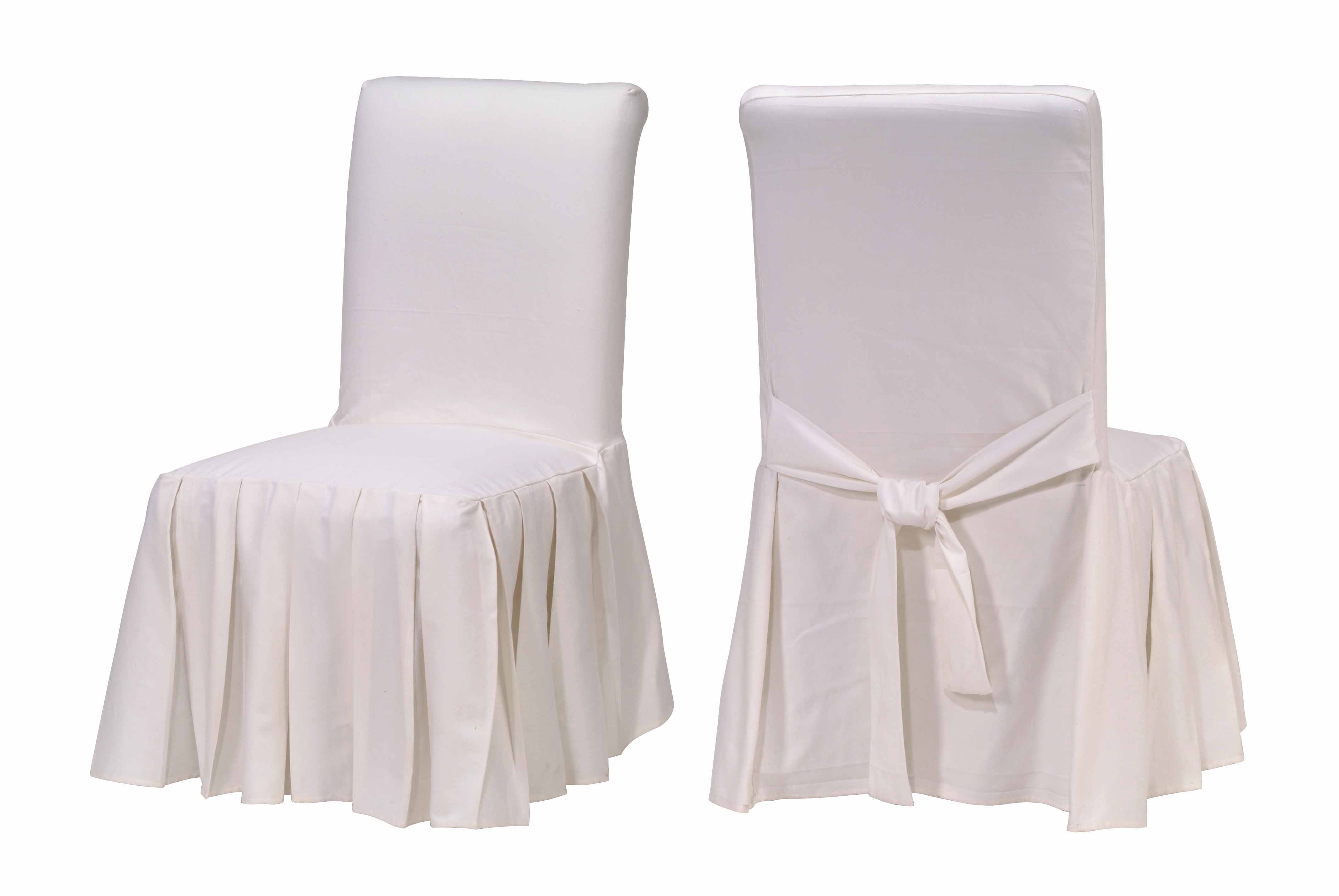 White Linen Dining Room Chair Covers