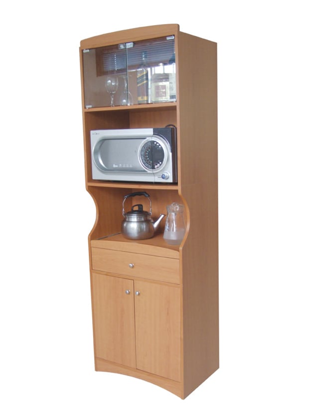 Cherry Finish Tall Microwave Cabinet - Free Shipping Today ...