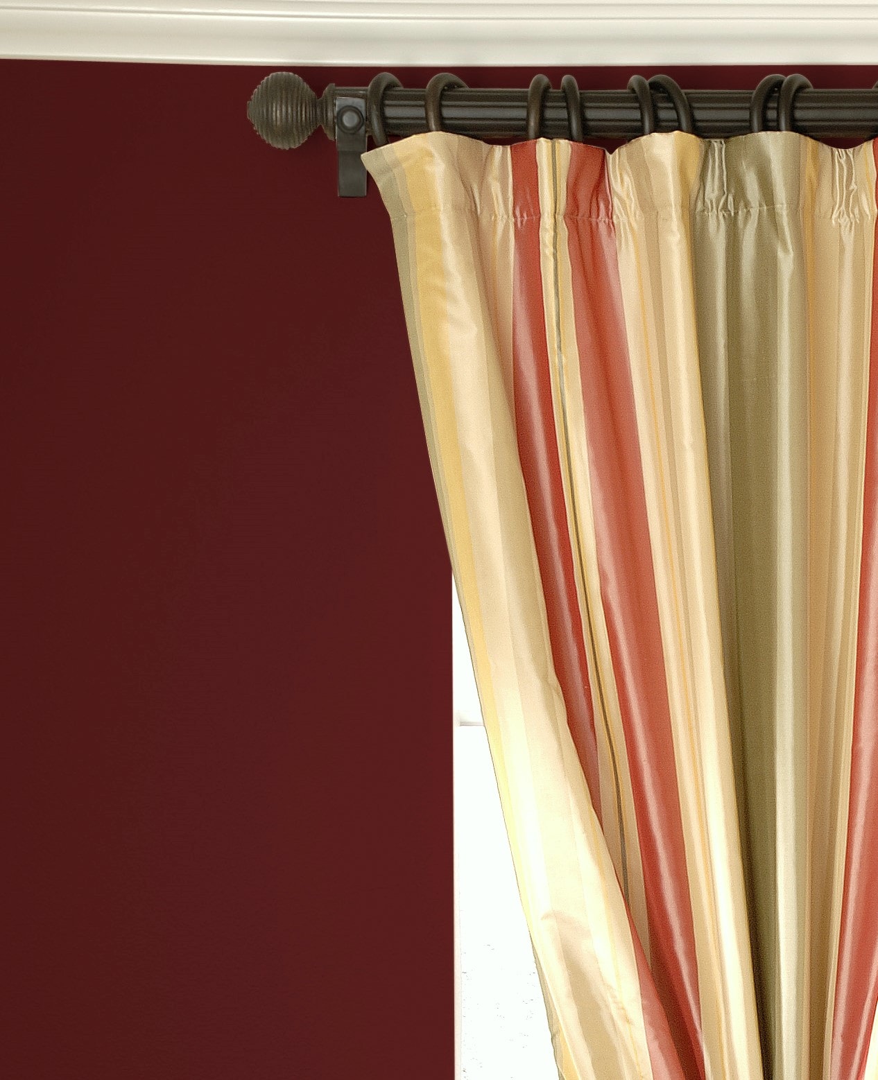 Pure Silk Taffeta Striped Curtain Panel (50 x 120) - Bed Bath & Beyond ...