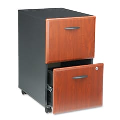 Bush Mobile 2 Drawer File Cabinet   Cherry/Marbled Slate   