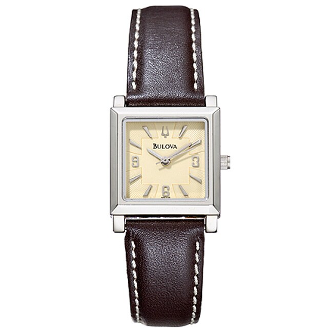 Bulova Women's Leather Strap Watch - Free Shipping Today - Overstock ...