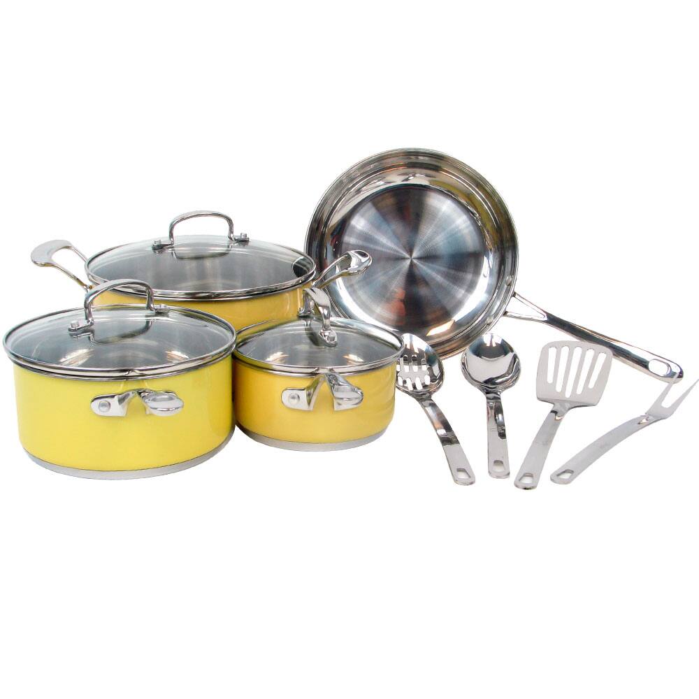 Model 2022 Delicate RD ROYDX 10-Piece Pots and Pans Set, Stainless