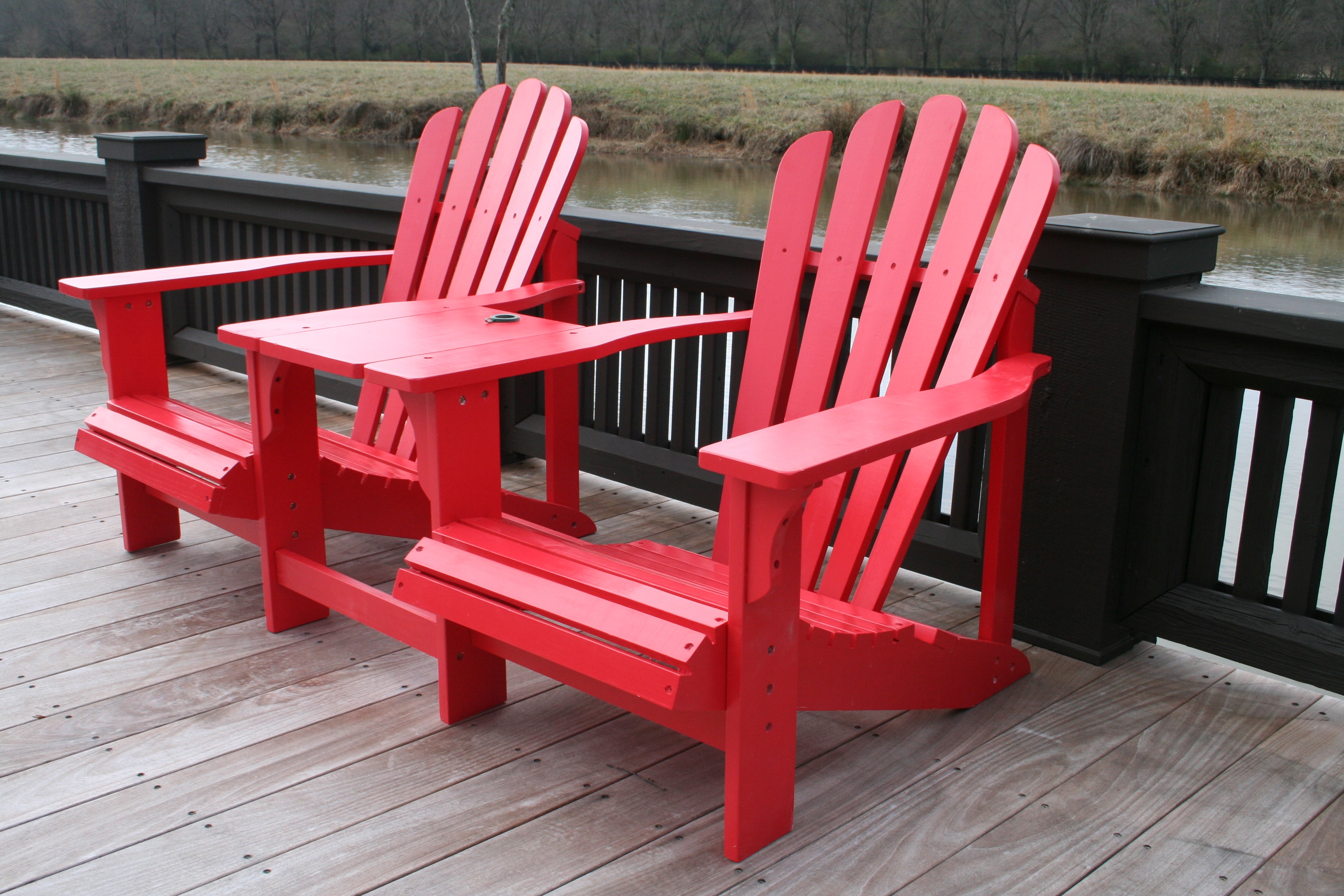 Double Adirondack Cedar Chairs - Overstock - 3309415