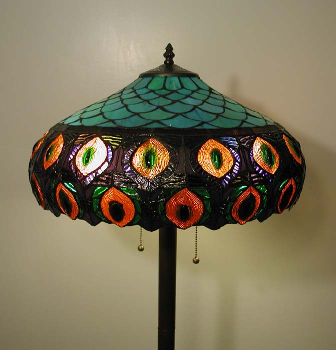 tiffany style peacock floor lamp