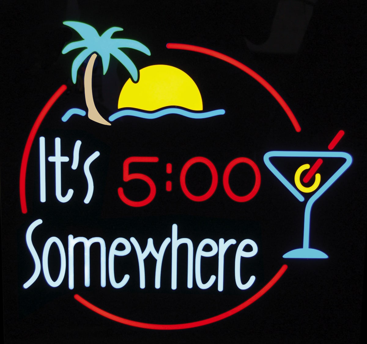 'It's 5:00 Somewhere' Resin Neon Sign - Overstock™ Shopping - Big ...