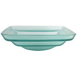 slide 1 of 1, Fontaine Inverted Pyramid Glass Vessel Bathroom Sink