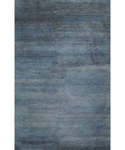 slide 1 of 1, Hand-tufted Luxor Blue Wool Rug (5' x 8')