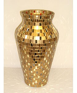 Round Gold and Mirror Mosaic Vase (Set of 6) - Bed Bath & Beyond - 3028671