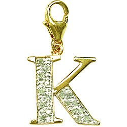 Shop 14k Yellow Gold 1/10ct TDW Diamond Letter 'K' Charm (H-I/J, I2 ...