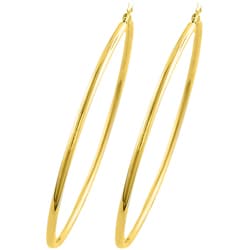 Shop 14k Yellow Gold Thin Large Hoop Earrings - Free Shipping Today - Overstock - 3147494