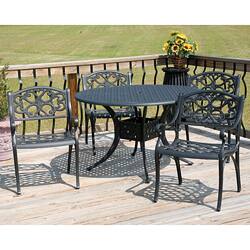 Shop Kingston 5 Piece Black Patio Dining Set Overstock 3261452