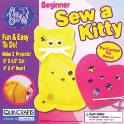 slide 1 of 1, Quincrafts Sew a Kitty Learn to Sew Kid's Craft Kit