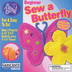 Butterfly and Flower Learn To Sew Kid's Craft Kit. Opens flyout.