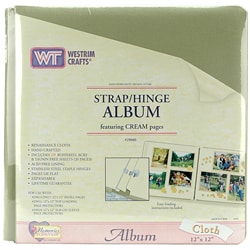 Renaissance Cloth Strap Hinge Scrapbooking Album. Opens flyout.
