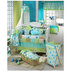 bright colored crib bedding