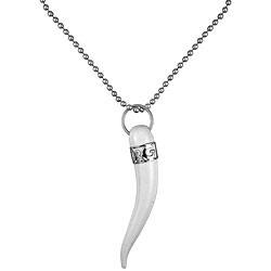slide 1 of 1, Dolce & Gabbana White Acrylic Italian Horn Necklace