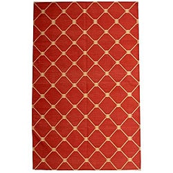 slide 1 of 1, Hand-woven Aria Flatweave Cotton Dhurry Rug (4' x 6')