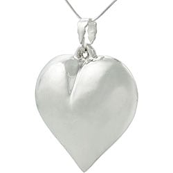 heart silver journee puffed sterling necklace