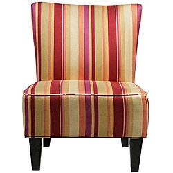 slide 1 of 2, Hali Armless Wine Red Stripe Chair